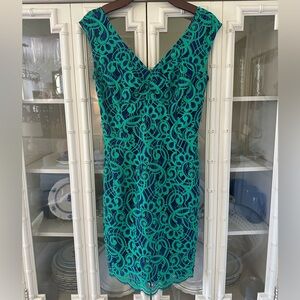 Lilly Pulitzer Rosaline Dress in About Face Bomber Blue Lace Size 8